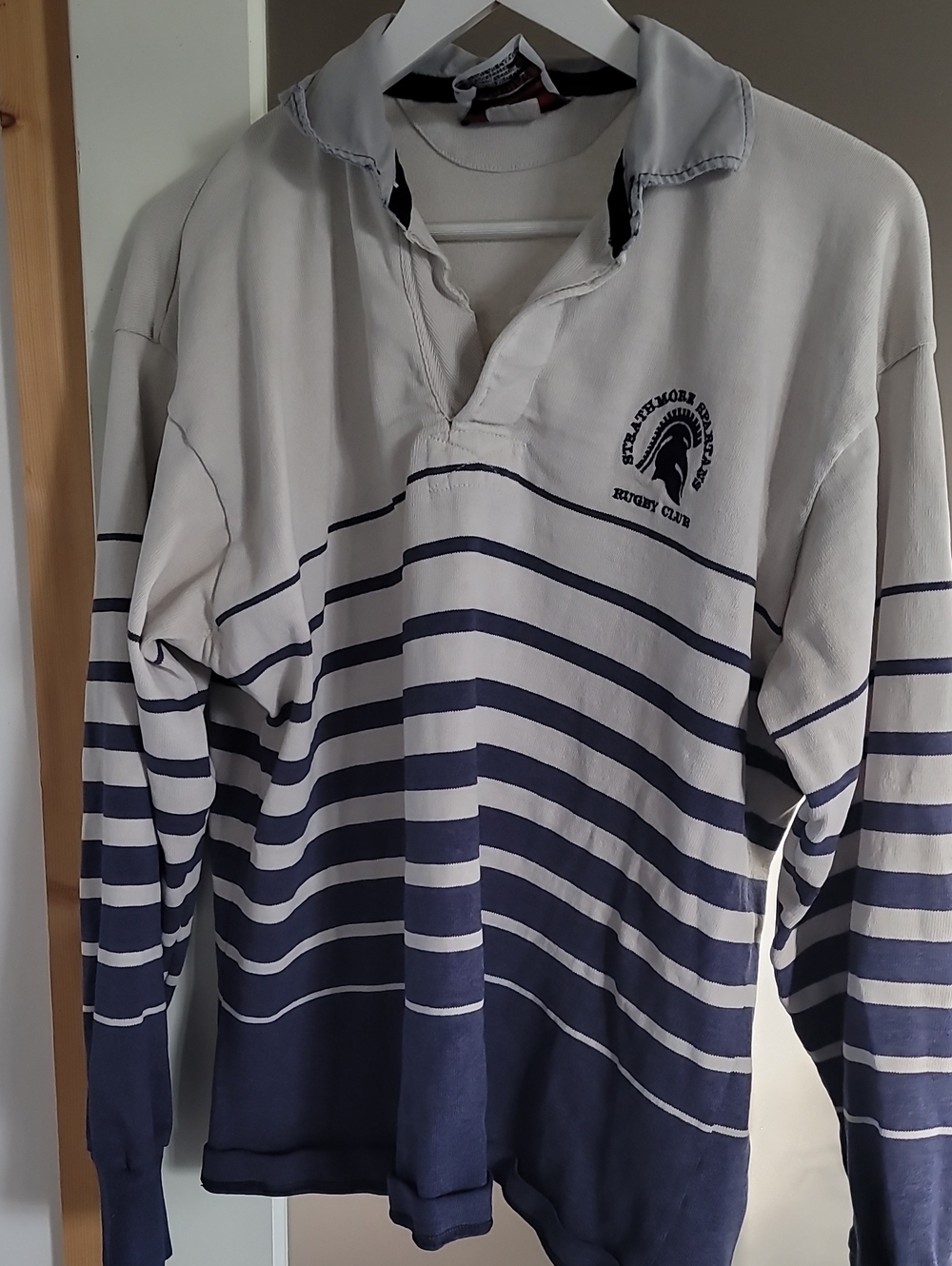 Men's Striped Rugby Shirt - White & Navy